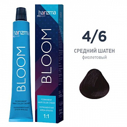 Крем-краска для волос Bloom 4/6 Средний шатен - фиолетовый, 100 м